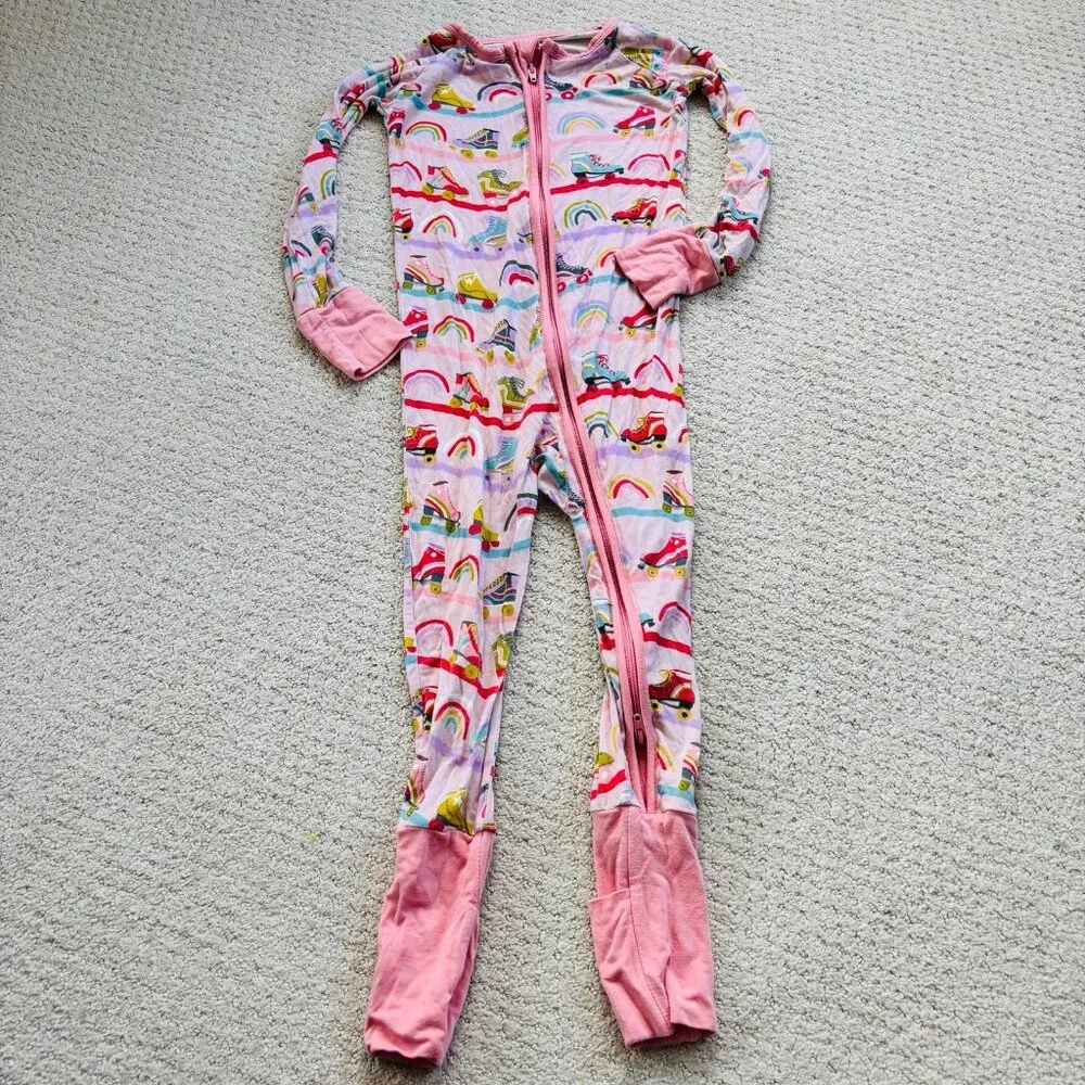 Little Sleepies pink retro roller bamboo pajamas